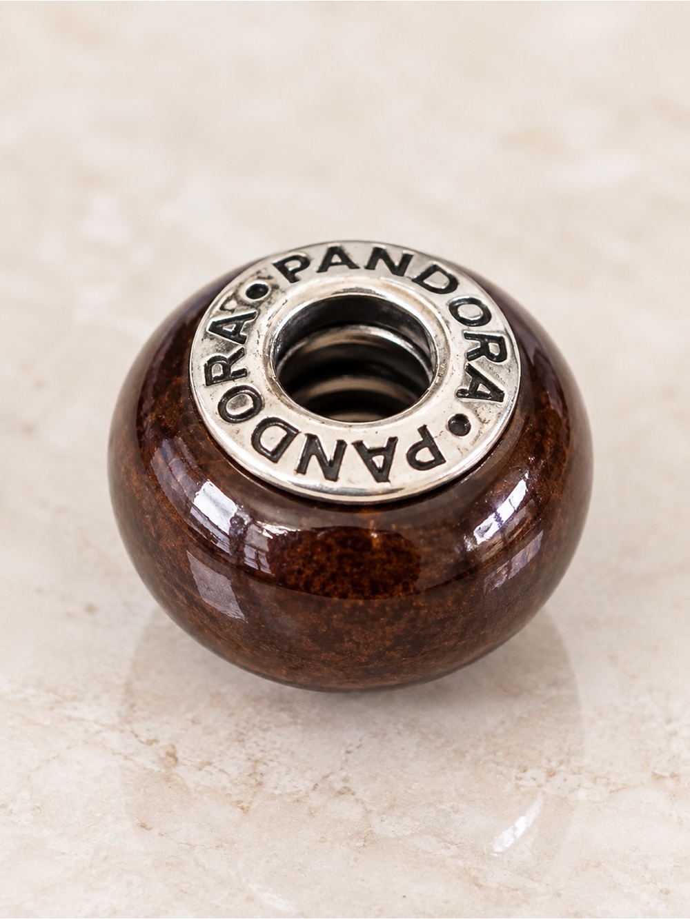 PANDORA Coracao de Negro Wood Charm #790704 — Retired Muirapiranga Wood